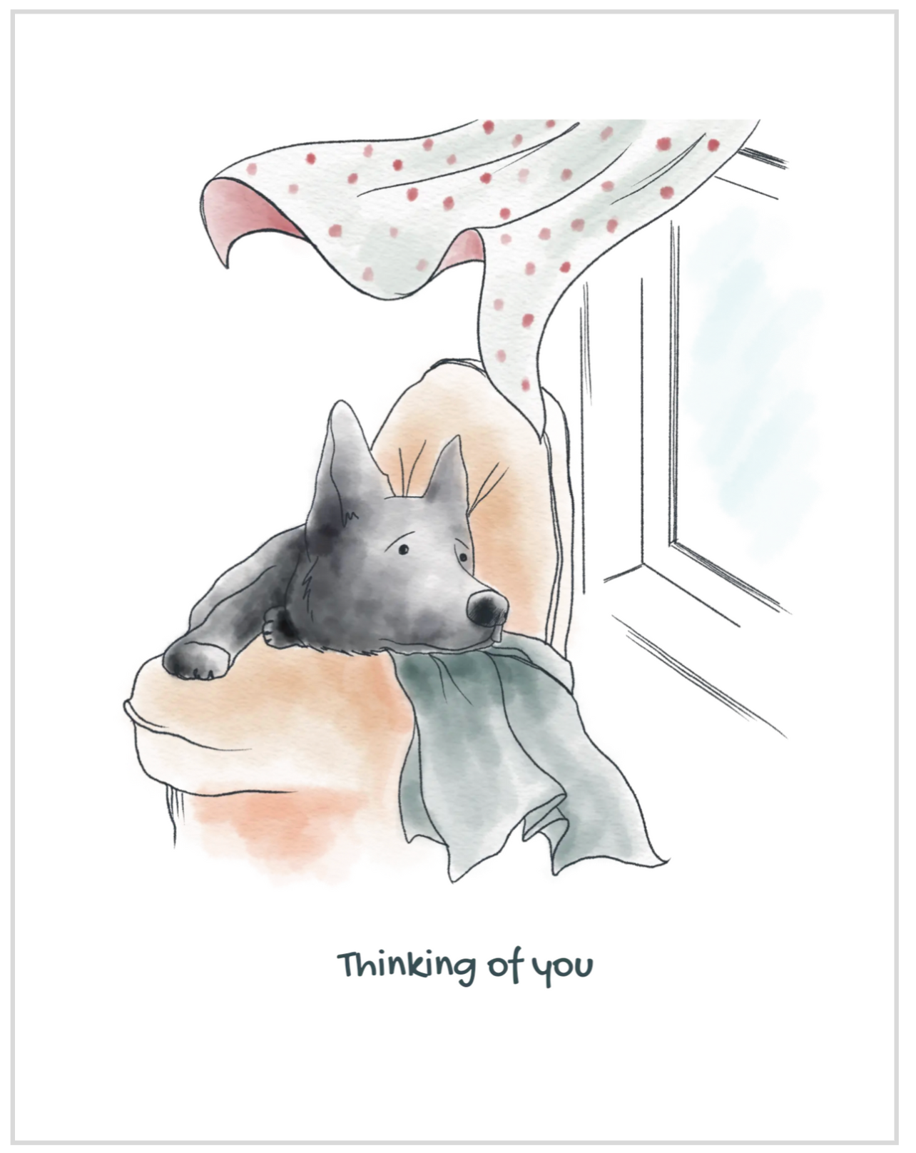 Dog Notecard - Scene #18: Thinking of You