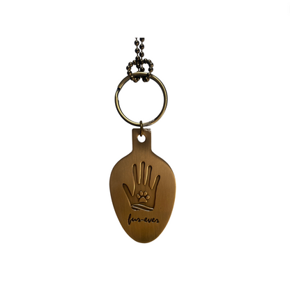 Hand and Paw Keychain (Antique Gold)